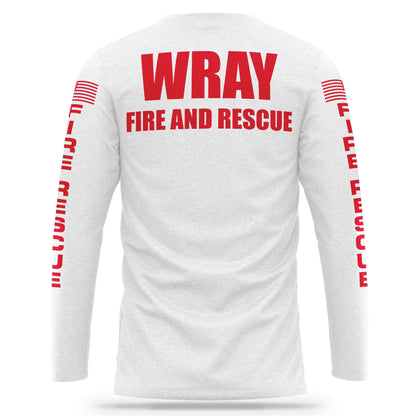 [WRAY FIRE & RESCUE] Cotton Blend Long Sleeve [WHT/RED]-13 Fifty Apparel