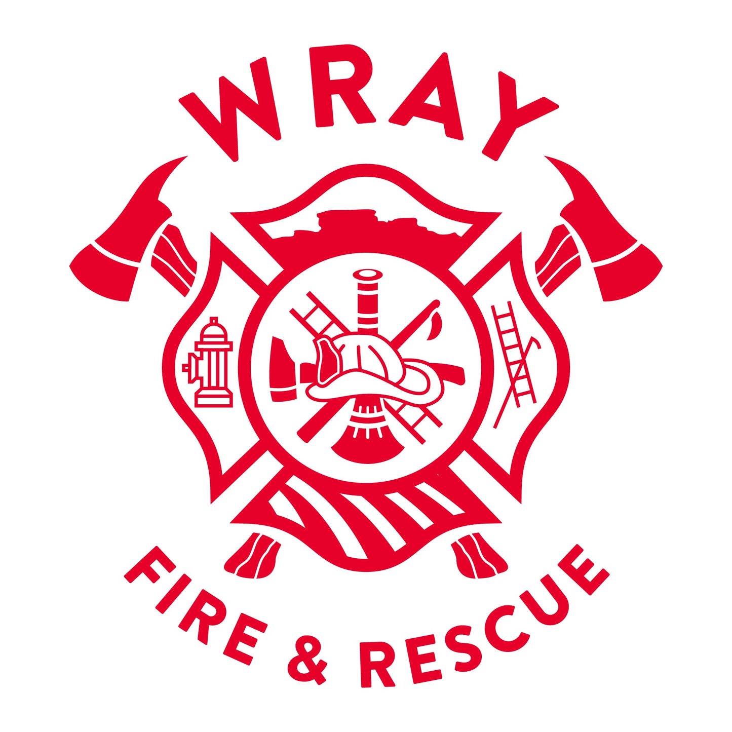 [WRAY FIRE & RESCUE] Cotton Blend Long Sleeve [WHT/RED]-13 Fifty Apparel