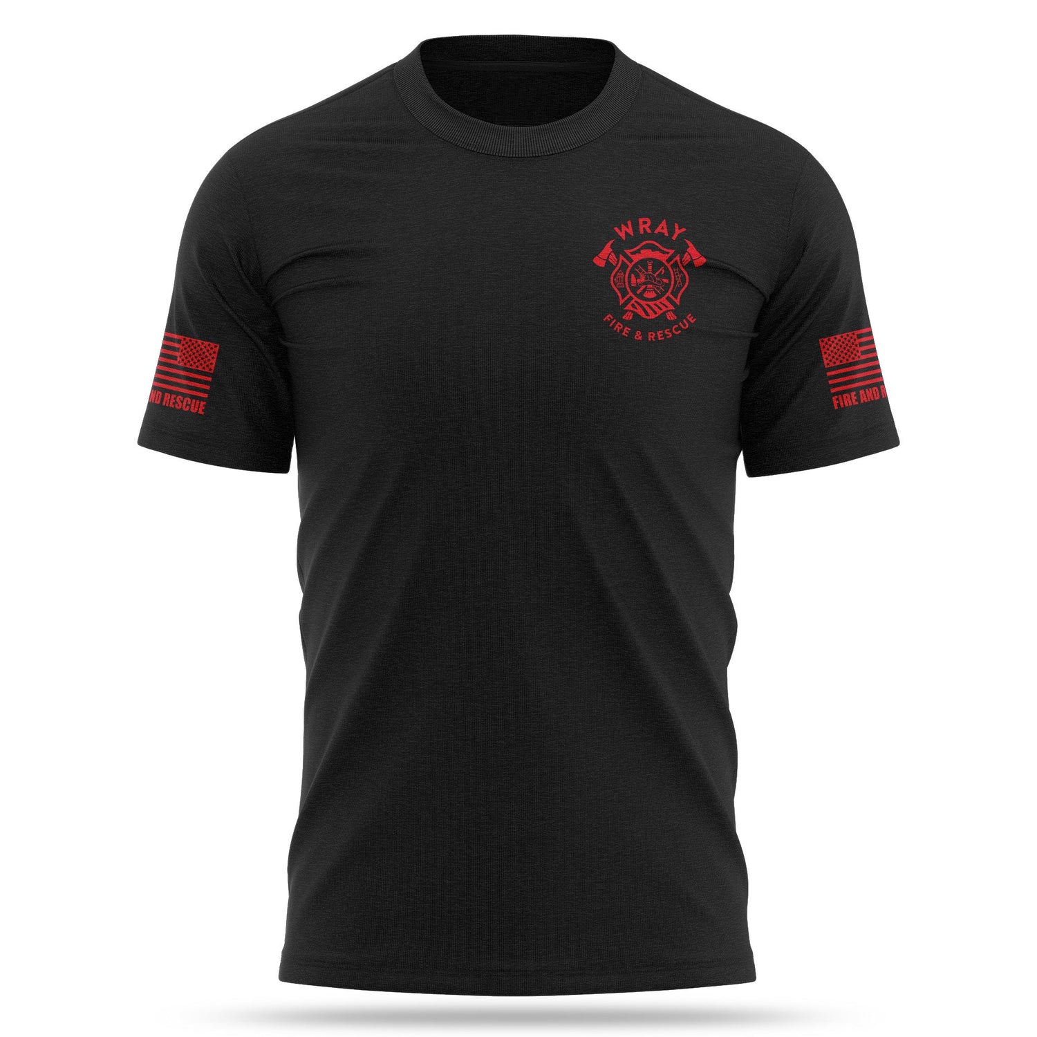 [WRAY FIRE & RESCUE] Cotton Blend Shirt [BLK/RED]-13 Fifty Apparel