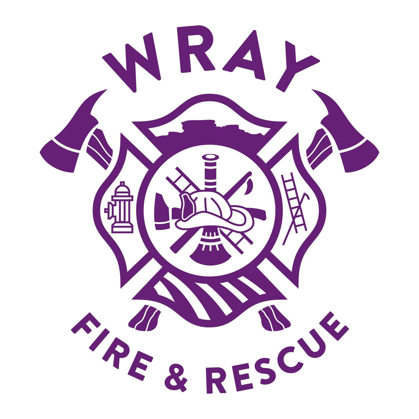 [WRAY FIRE & RESCUE] Cotton Long Sleeve [WHT/PRP]-13 Fifty Apparel