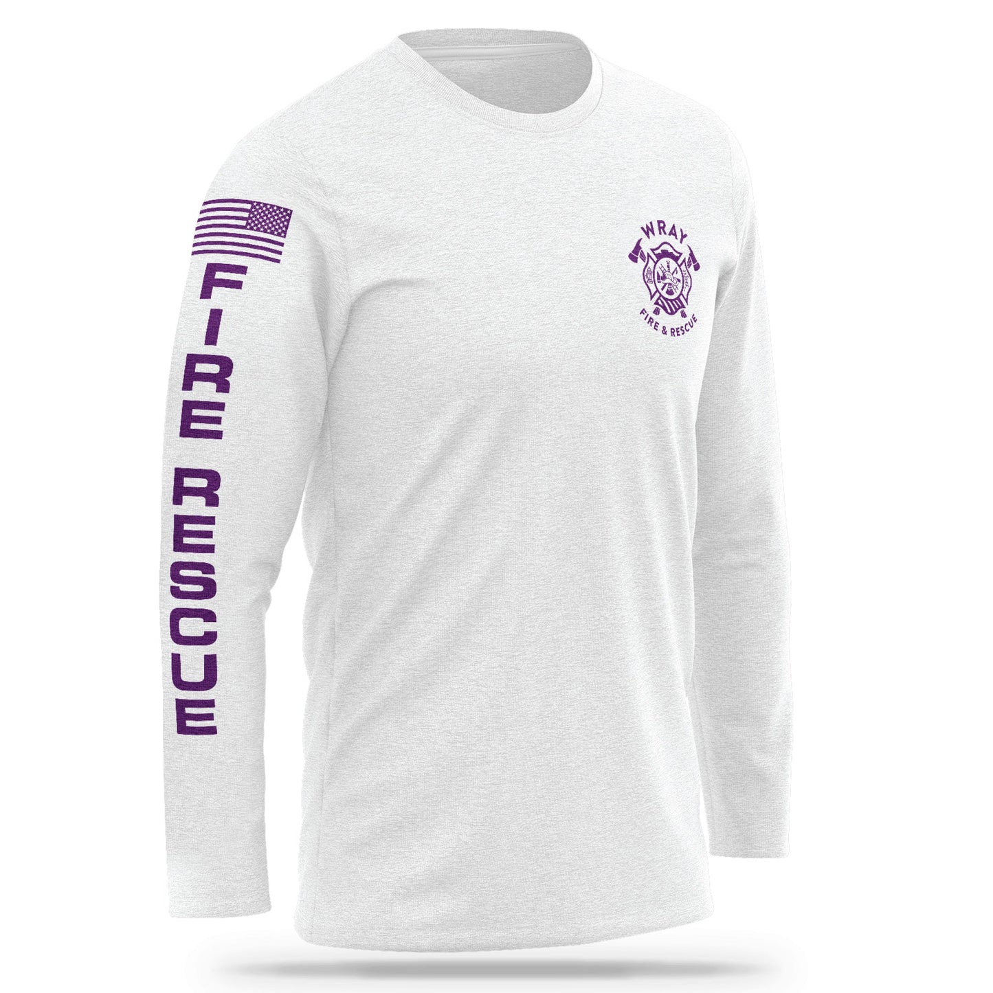 [WRAY FIRE & RESCUE] Cotton Long Sleeve [WHT/PRP]-13 Fifty Apparel