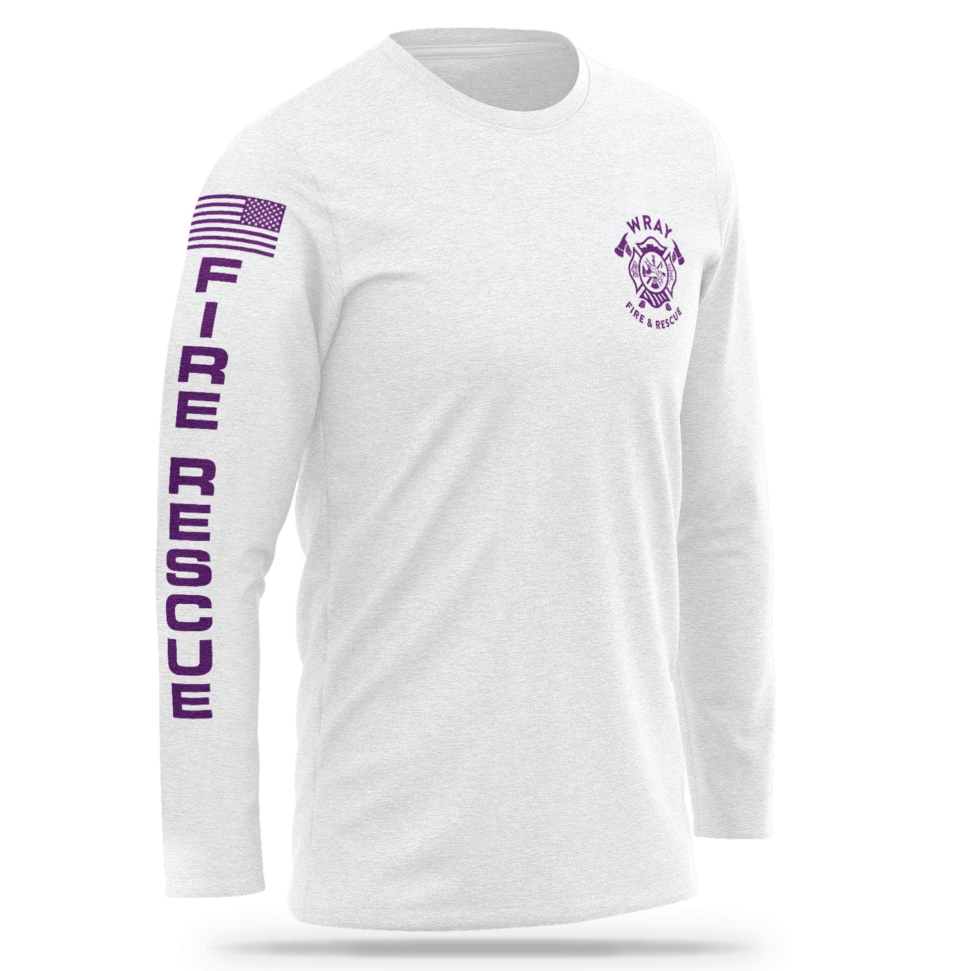 [WRAY FIRE & RESCUE] Cotton Long Sleeve [WHT/PRP]-13 Fifty Apparel