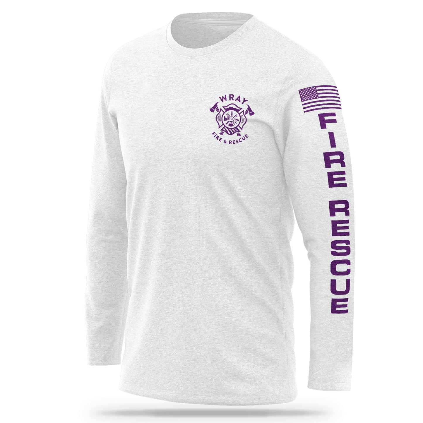 [WRAY FIRE & RESCUE] Cotton Long Sleeve [WHT/PRP]-13 Fifty Apparel