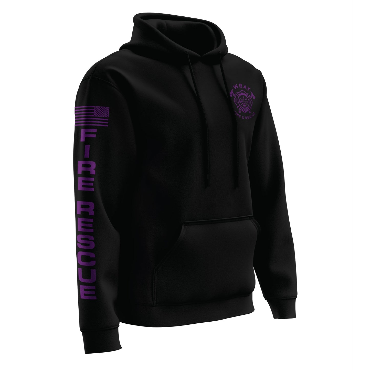 [WRAY FIRE & RESCUE] Performance Hoodie 2.0 [BLK/PRP]-13 Fifty Apparel