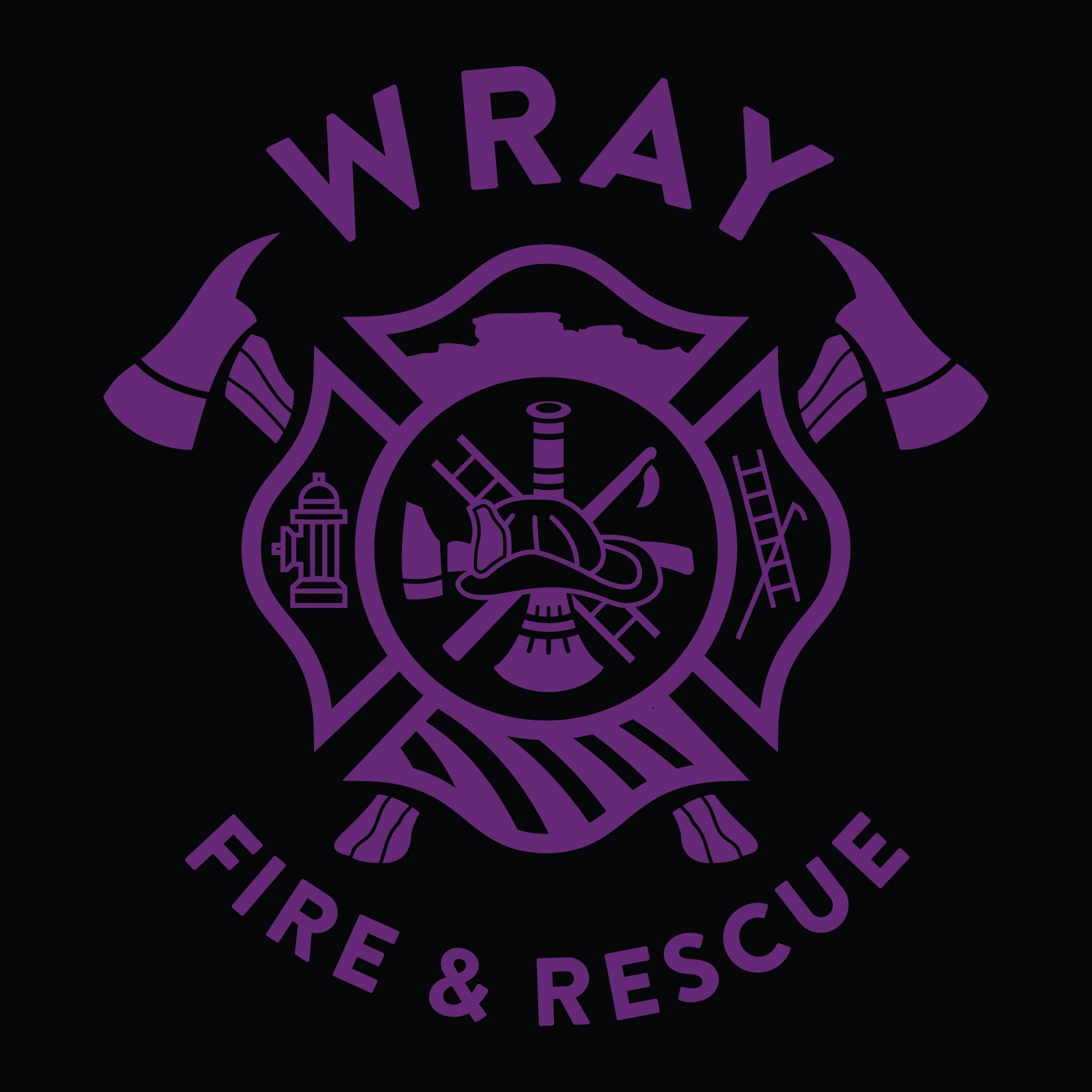 [WRAY FIRE & RESCUE] Performance Hoodie 2.0 [BLK/PRP]-13 Fifty Apparel