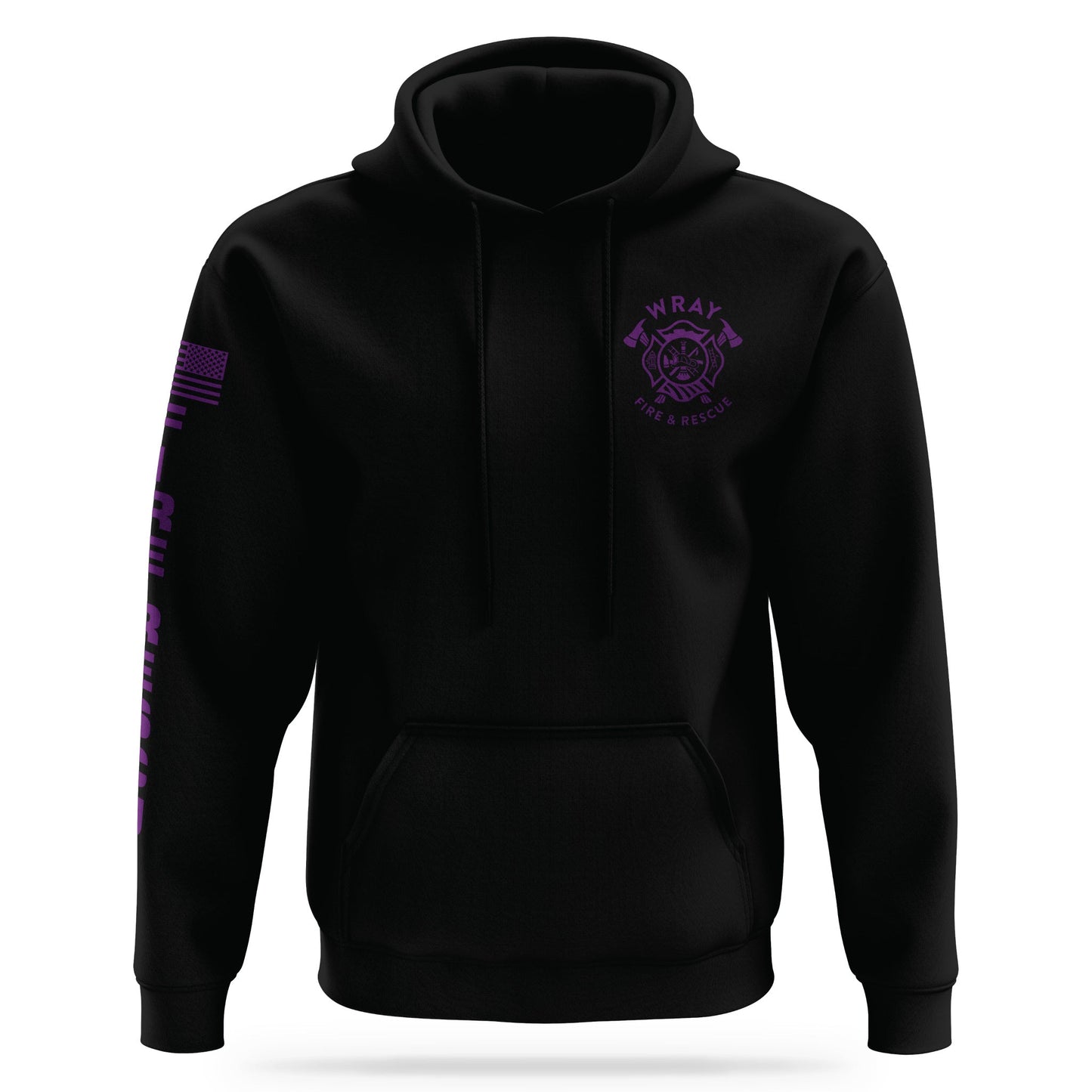 [WRAY FIRE & RESCUE] Performance Hoodie 2.0 [BLK/PRP]-13 Fifty Apparel