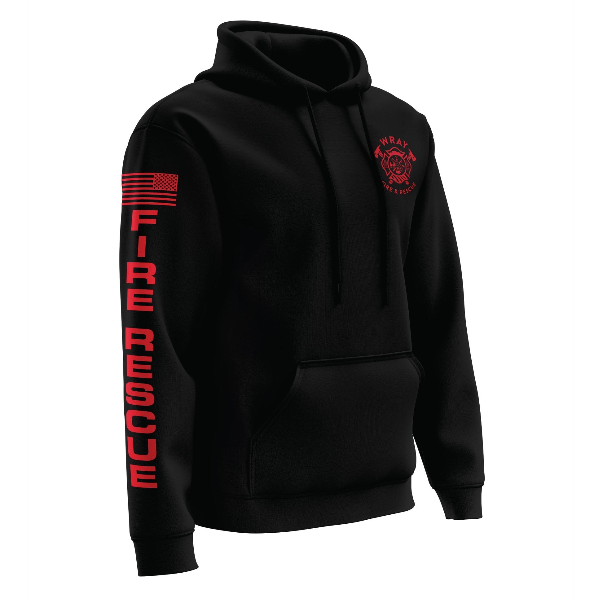 [WRAY FIRE & RESCUE] Performance Hoodie 2.0 [BLK/RED]-13 Fifty Apparel