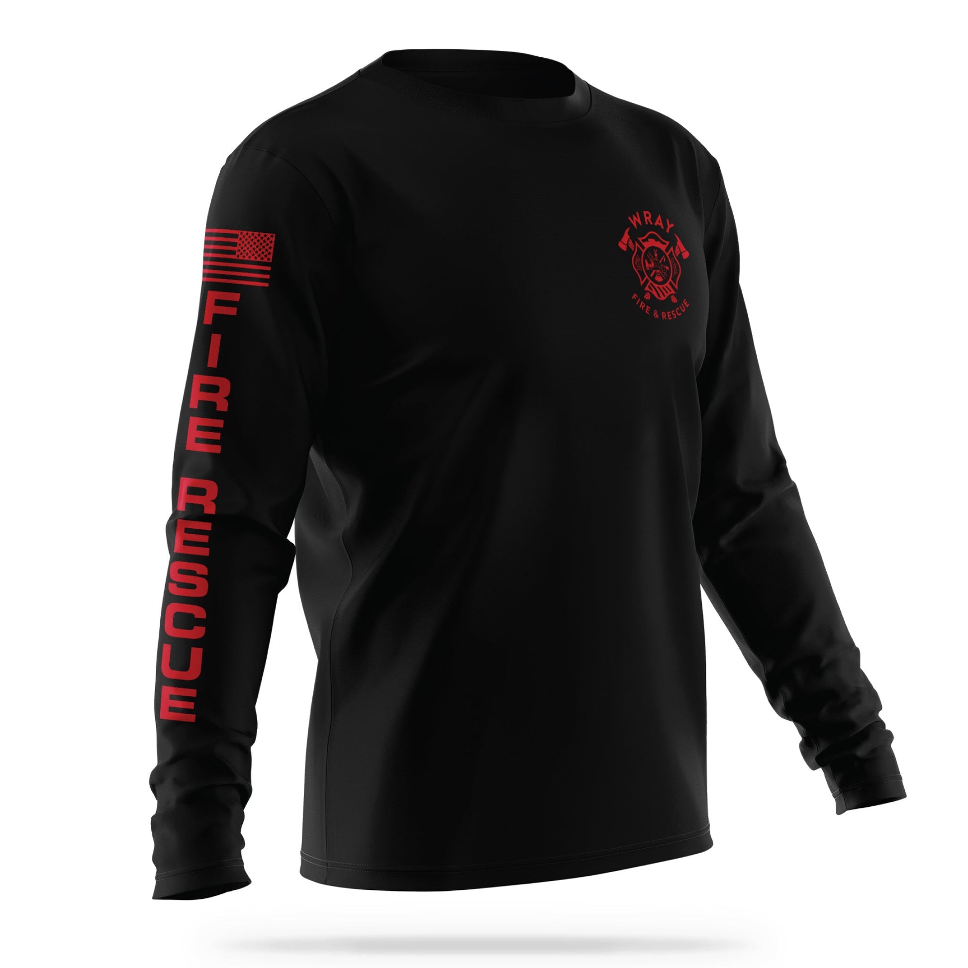 [WRAY FIRE & RESCUE] Utility Long Sleeve [BLK/RED]-13 Fifty Apparel