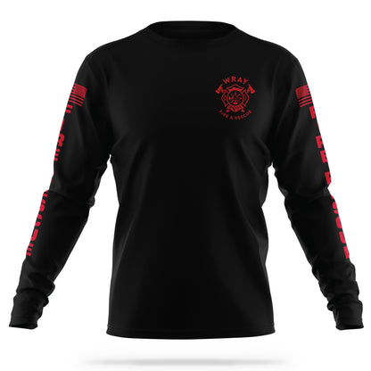 [WRAY FIRE & RESCUE] Utility Long Sleeve [BLK/RED]-13 Fifty Apparel