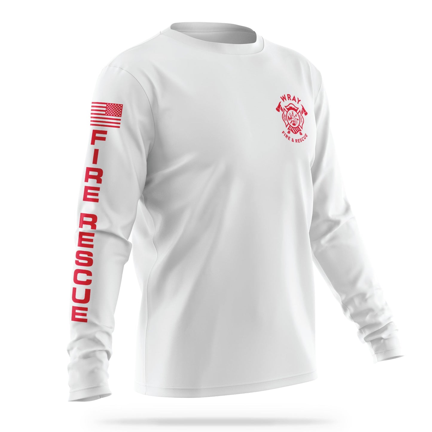 [WRAY FIRE & RESCUE] Utility Long Sleeve [WHT/RED]-13 Fifty Apparel