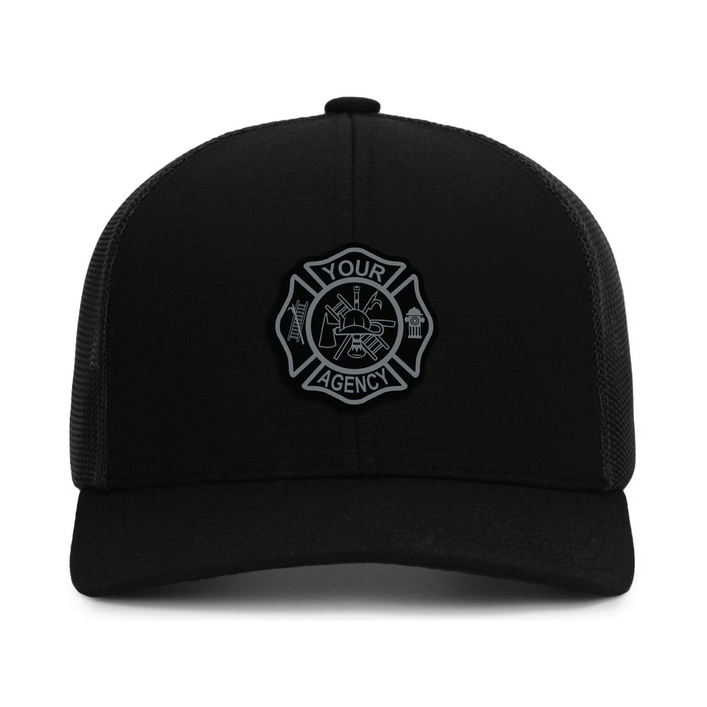 [YOUR AGENCY] FIRE Adjustable Mesh Back Cap-13 Fifty Apparel