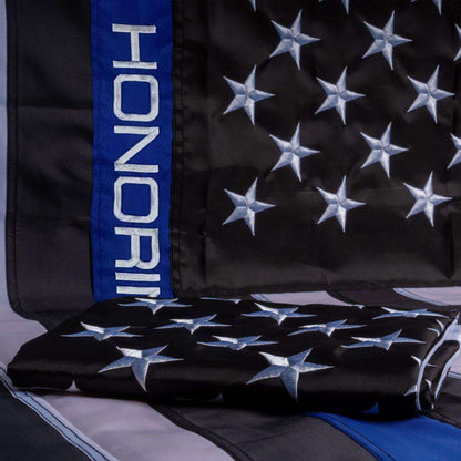 [HONORING THE FALLEN] Embroidered Flag [BLK/BLU]-13 Fifty Apparel