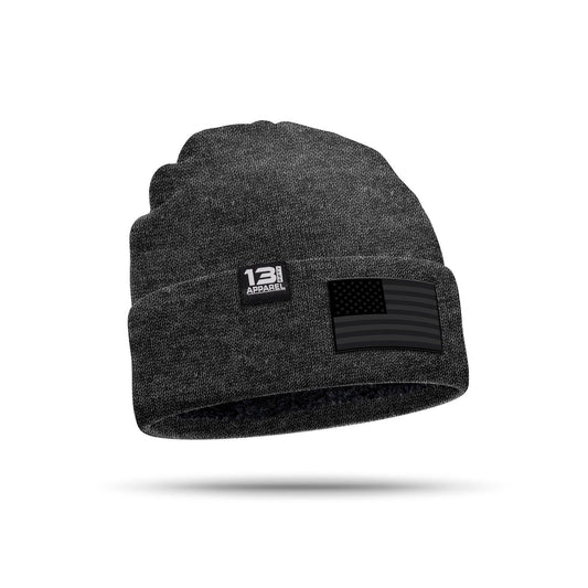 [MIDNIGHT FLAG] Knit Beanie [BLK]-13 Fifty Apparel